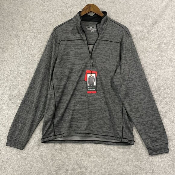 NEW Pebble Beach Men's M Dry-Luxe Performance 1/4 Zip Pullover Sweatshirt Grey - Picture 3 of 8
